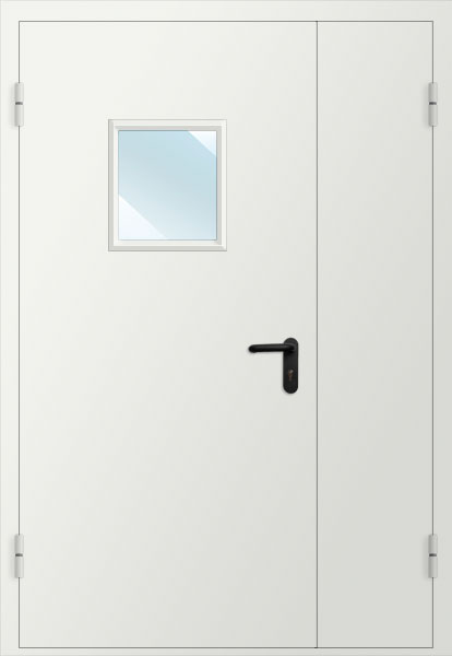 Рентгенозащитная двупольная дверь с остеклением  Pb 1,7